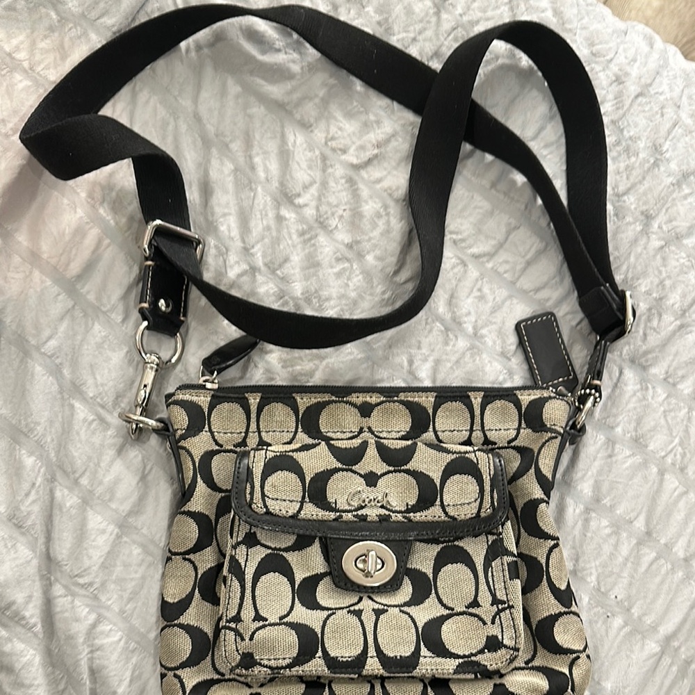 Coach Black and Cream Crossbody Bag